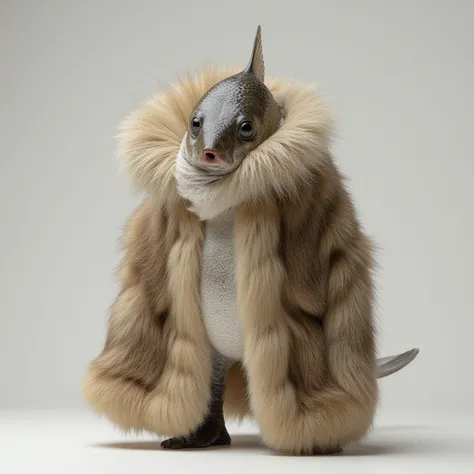 Draw a herring in a fur coat