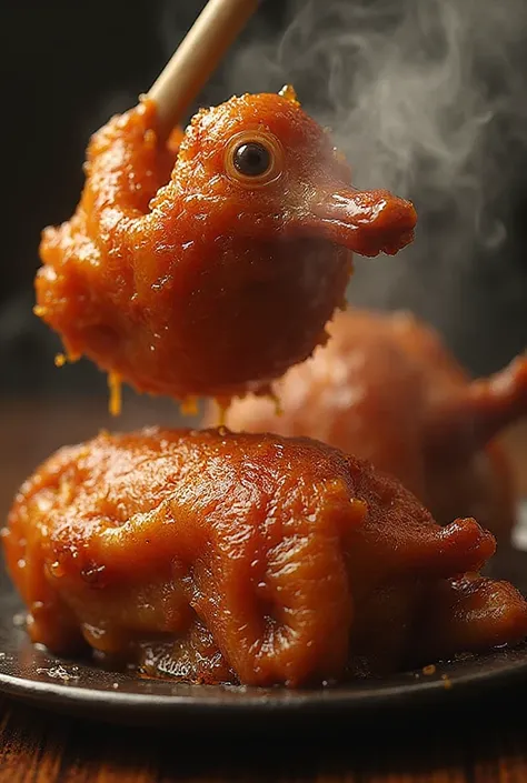 🎬 DUCK SPINNING AD SCRIPT (15—20 sec)
Scene 1 — Close-up of crispy golden duck
(Camera slowly flips through the fat shiny ducks...