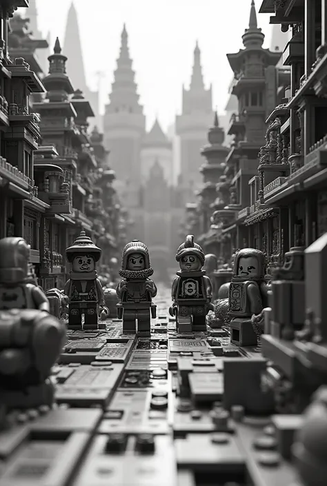 The black and white version has more lego details