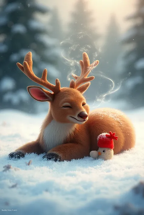 Rudolph lying down and closing his eyes