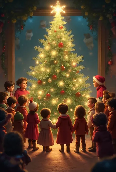 Celebration of St. Nicholas in the children's team near the Christmas tree