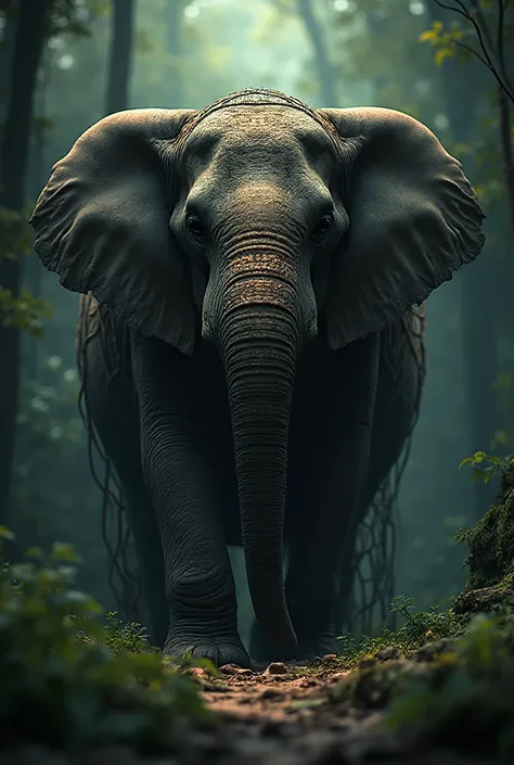 বর্ণনা: হাতিটি একটি বড় দড়ির জালের (Net) ভেতর আটকা পড়ে আছে, সে খুব অসহায় এবং কাঁদছে।
Prompt:
The large elephant trapped inside a ...