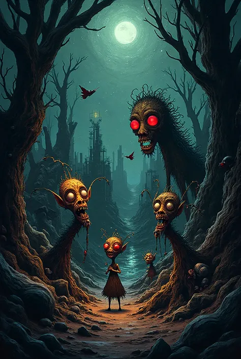 Do it in dark cartoon style