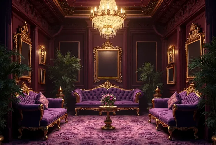 royal velvet, deep purple, burgundy, gold, luxurious, dramatic, 8K, highly detailed, intricate, chiaroscuro lighting, opulent, l...