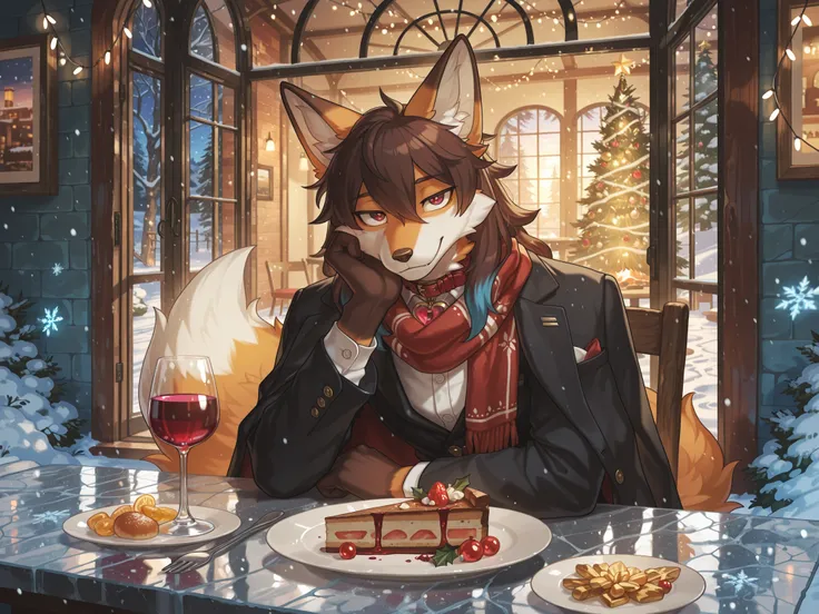 (masterpiece,best quality,8k),1boy, Silly fox — clearly male anthropomorphic fox, fluffy light brown café-colored fur (strongly ...