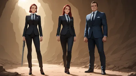 like the picture, 8K Wallpaper, RAW photo
Male and female spies in business suits, rocky wilderness,  A charismatic aura, Beauti...