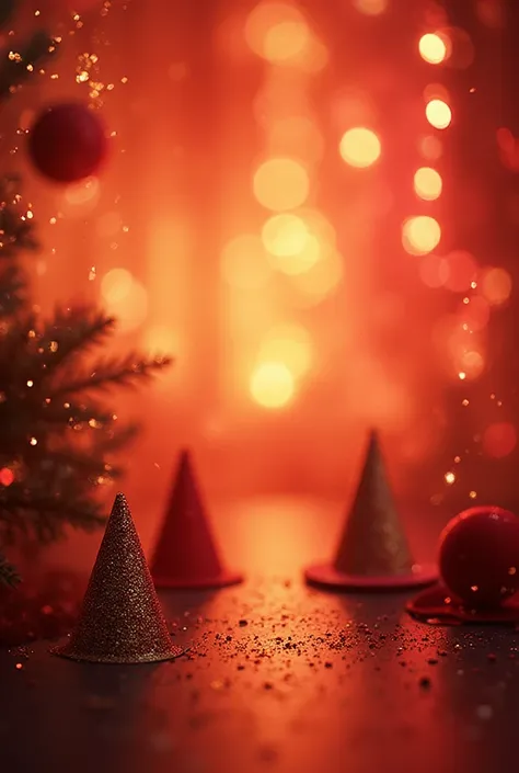 create a background for the text in the New Year style, In shades of red, with the New Year attributes, to make everything blurr...