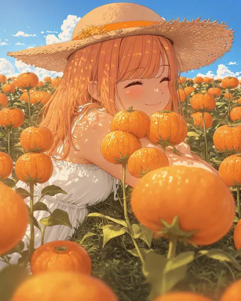 High Quality, masterpiece, Ultra High Definition, orange hair, shortcuts, young woman before the performance, cute, Orange Harve...