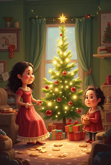 Aquí tienes la historieta navideña, titled "The Christmas Eve Sparkle", con 8 escenas y al menos 3 personajes, incorporando los ...