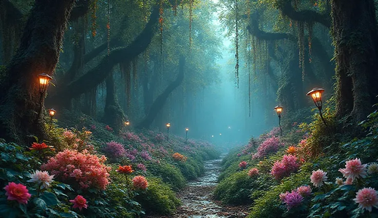 “A garden from a parallel world filled with extraordinary creatures and plants unknown to ours. Strange bioluminescent animals, ...