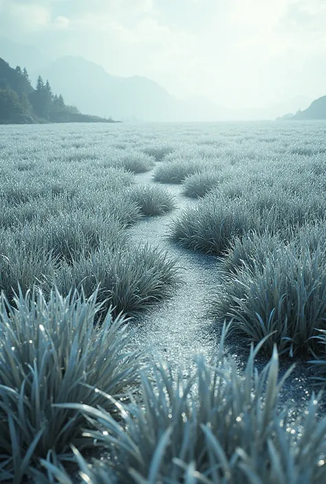 create an image of grass made up of silver