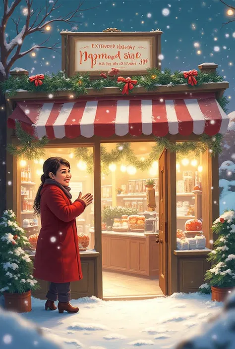 I would like you to make an image for stories talking about the store's opening hours in the month of December with Orema Natali...