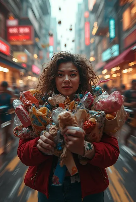 Crazy shopping until full of hands