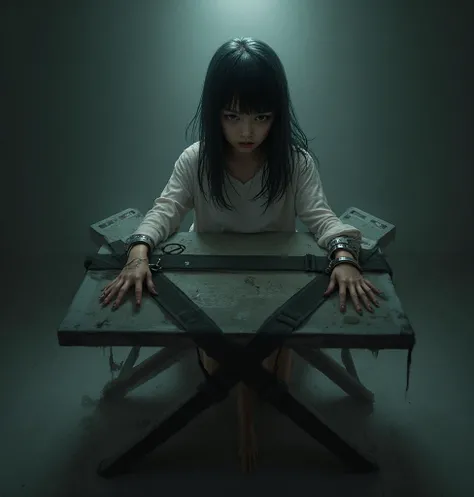 (X shaped restraint table:2.0)、high school girl、Crucifixion,写真