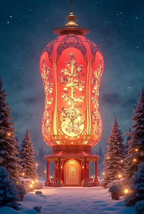 make it a Christmas giant lantern with colorful 