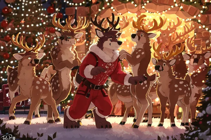 by pache riggs, Christmas deer, Christmas pose