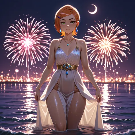 score_9, score_8_up, score_7_up, kilde_anime, Alone, 1girl, ,, ,, ,, gwen tennyson, gwendolyn_tennyson, flat chest,, (toned wom...