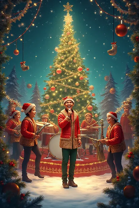Can you please make a Christmas band present giveaway poster?