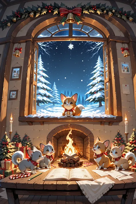 masterpiece, best quality, ultra-detailed, high resolution,
little animals, baby fox, kittens, puppies, hamsters,
inside a cozy ...