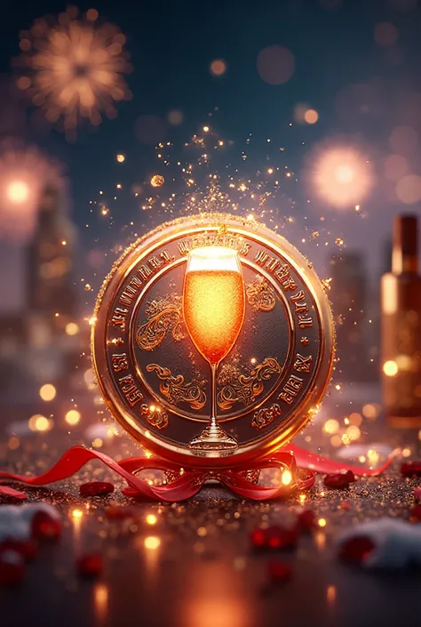 Generate an image of the WEEXMAS, crypto token The picture should directly depict New Year's symbols