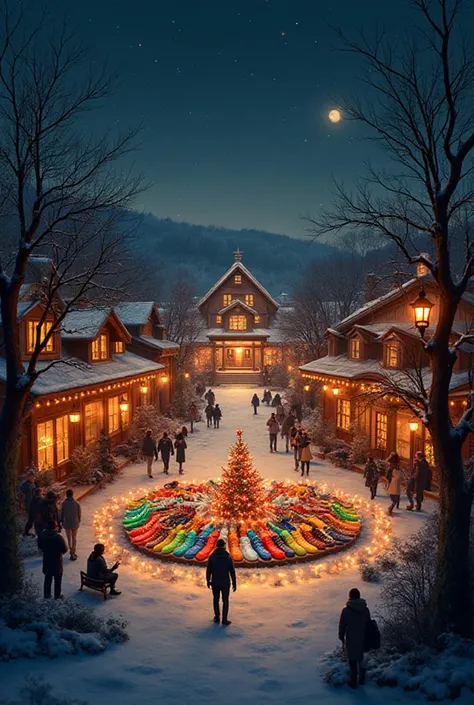 Generate a high‑resolution (4K) landscape illustration of the “Same Timbs” Timberland Party in Pointed Village on 20 December 20...