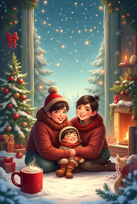 create a christmas greeting poster