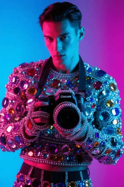 Man Wrapped in Jewels、Camera Wrapped in Jewels、Camera Wrapped in Jewelsマン、photography studio、photo session