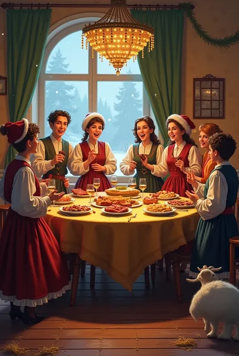 Here is a detailed task for generating a picture based on a text about the Kalyads:

**image description:**

Create a scene to c...