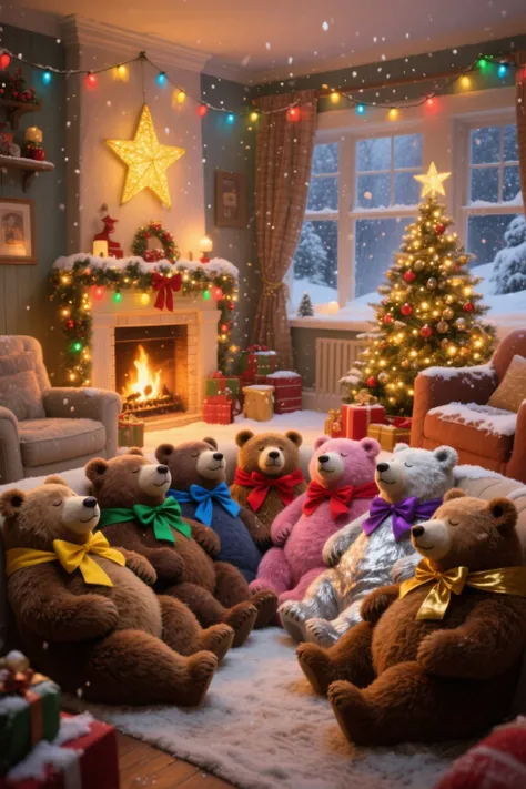 Masterpiece high resolution excellent ultra realistic ultra detailed ultra Christmas , extremely nostalgic , in a room , are asl...