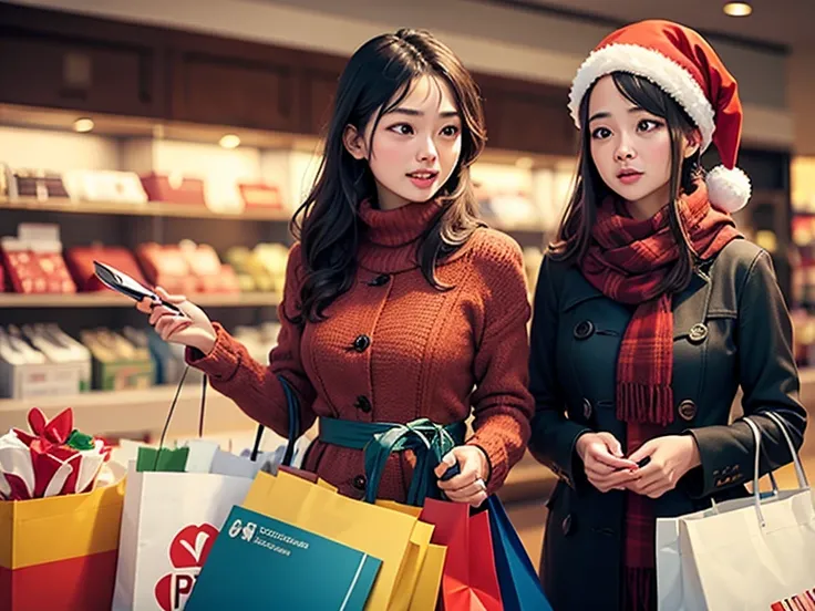 Gift many shoppers　checkout at a department store in the middle of the Christmas sales season