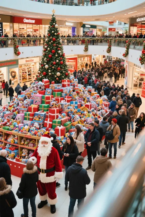 Lots of people, queues, super popular stores, brilliant stores, mountains of toys, mountains of gift boxes, Christmas trees, ins...