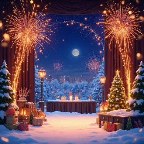 show options for backgrounds of festive New Year cards