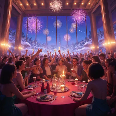 New Year's party screensaver