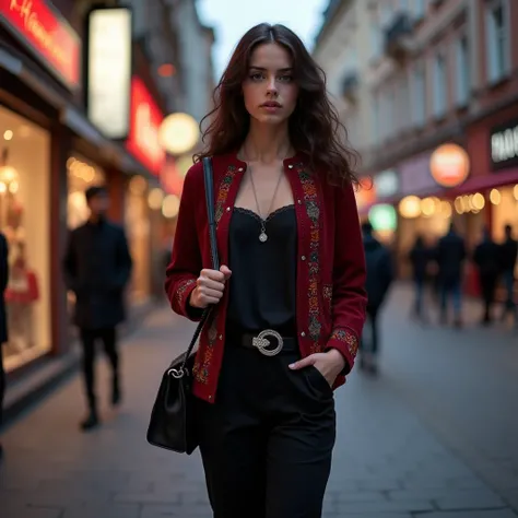 Very beautiful young slender girl, Eastern European appearance, full length image, soft lines of the figure, Grace and tendernes...