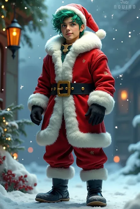 Jak is a twenty-six year old demigod young man fair skin, blue eyes, and signature green hair. Jak wore a santa  outfit