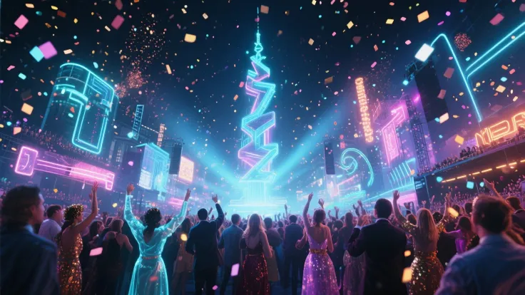 The biggest event on New Year's Eve　holographic