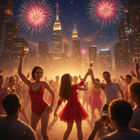 Generate a picture with the inscription “Happy New Year!” New Year's atmosphere