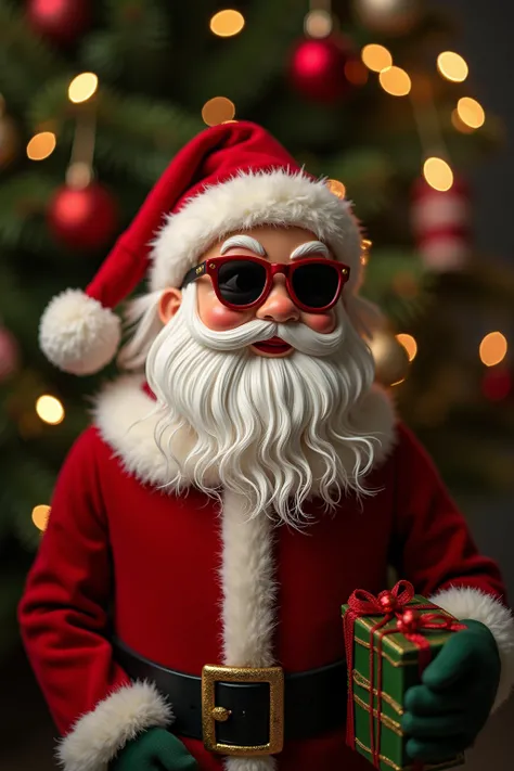 I want a Christmas post to be in a tree that will be red in Santa Claus in the decoration. It is written in Kalugo One Optics an...