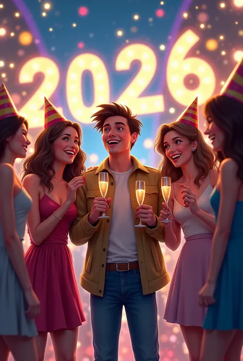 Welcoming 2026 with 1 guy and 4 girls