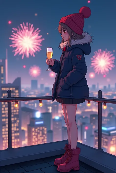 masterpiece, better quality, score_9, score_8_above, 1girl, Alone, 3D, cute anime girl, winter fashion outfit, standing on the ...