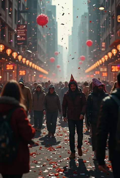 After the madness」
after New Year's Eve、?。 Streets in chaos