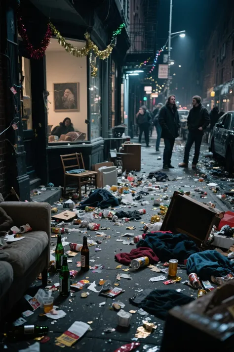  Today's Theme is "After the Revelry"
What do the city and home look like after New Year's Eve? Messy streets, cluttered rooms.....