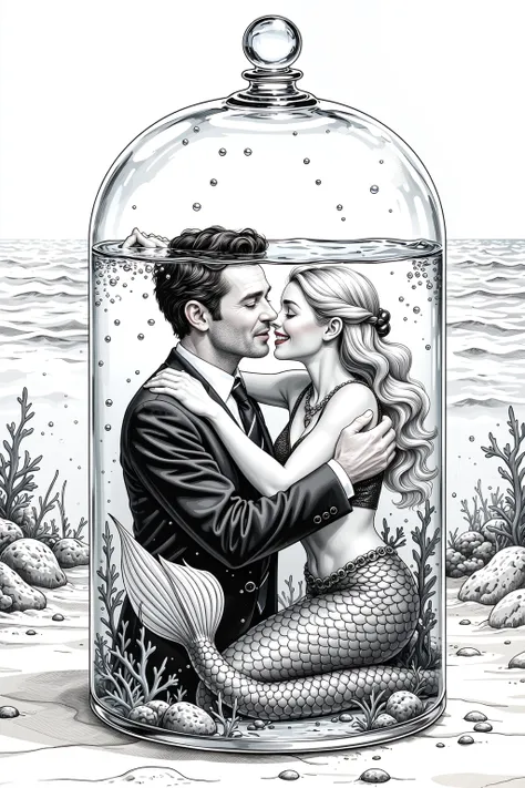 Frank Frazetta-inspired, Pen Drawing Style。Black and white picture , masterpiece。top quality。The man in the first image is、is in...