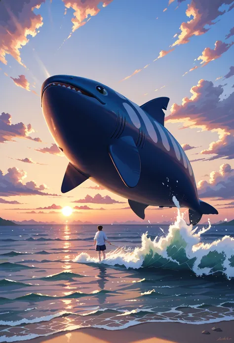 A spectacular「Dream Trip 」and a horizon full of cascading waterfalls. Majestic, A giant whale with a glowing pattern on its skin...