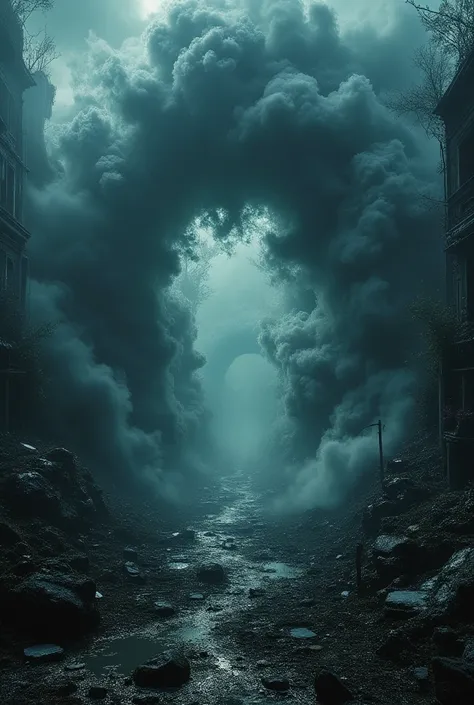 A surreal landscape where entire silicon cities crumble into digital sand, clouds of integrated circuits, twilight atmosphere of...