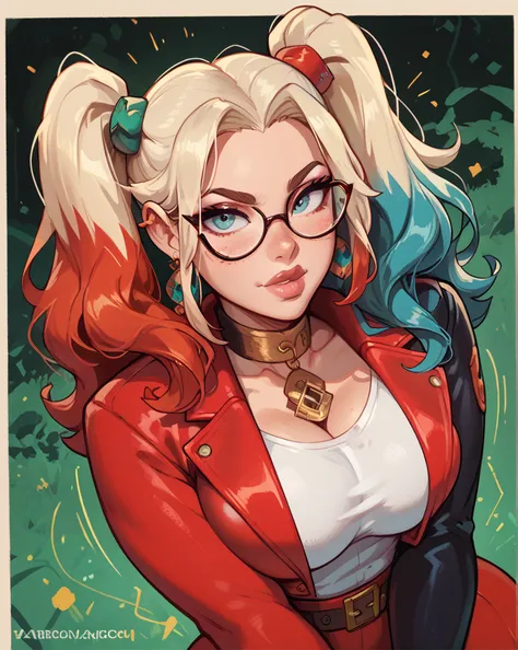 Redraw this image with changes to, small waist, thick thighs, big butt and thick, big breasts.