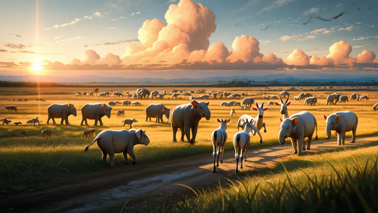 photorealistic, ultra realistic, natural colors, high detail, 8k, wildlife photography,
great migration, animal migration, mass...