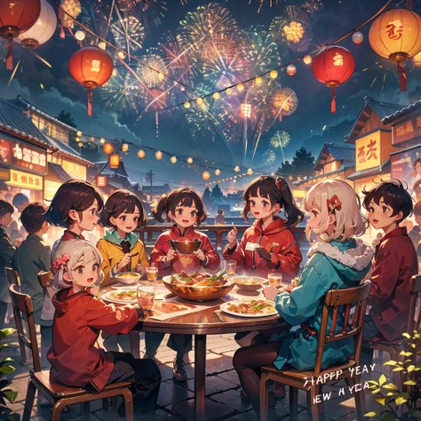 hb,<lora:CHGF:0.7>,In the 1980 s and 1990 s in China,there were many people in the family room. They were very lively,celebratin...