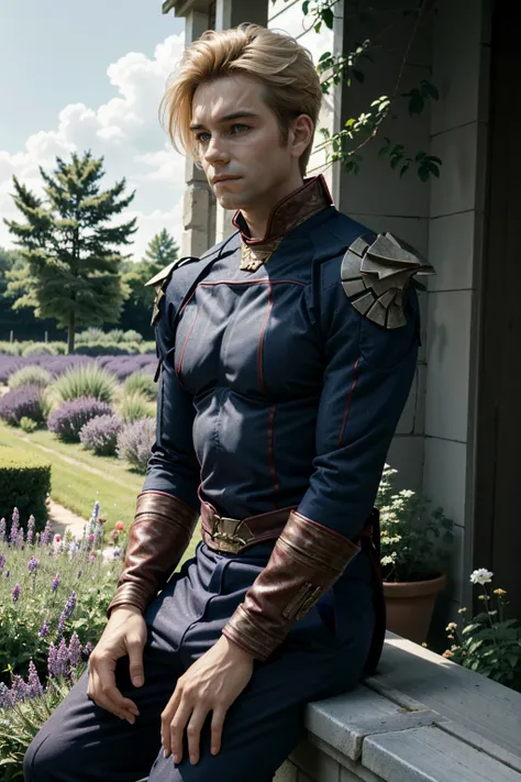 ((ultra detailed, masterpiece, absurdres))
 <lora:TBHomelander:0.9>
TBHomelander,1boy, blonde hair, French Lavender Fields