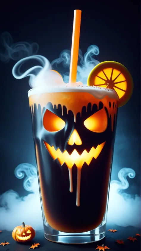 <lora:HalloweenGlowStyleXL:1>HalloweenGlowStyle drink, horror (theme),  dark, atmospheric, night, glow, (Masterpiece:1.3) (best ...